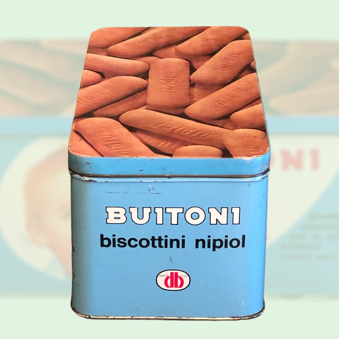 Vintage Nipiol Buitoni Biscuits Tin Box 