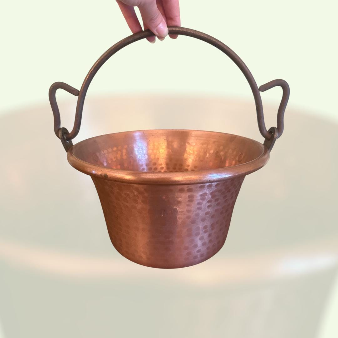 Vintage Hammered Copper Kettle Handcrafted Kettle Rustic Cooking vintage-hammered-copper-kettle-handcrafted-kettle-rustic-cooking