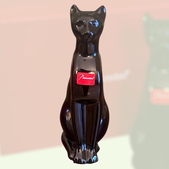 Baccarat Egyptian Cat in Black Crystal With Original Box