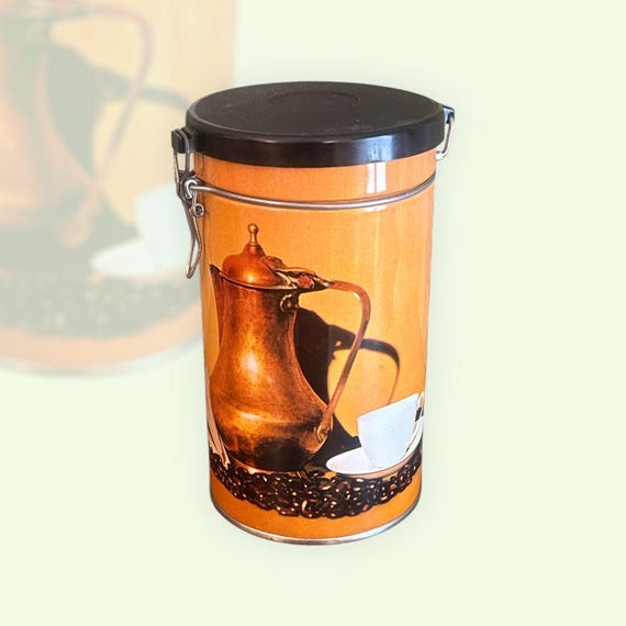 Vintage 1970s Coffee Canister - Italian DL Caffè Torino Tin Can
