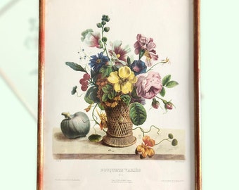 Framed print "Bouquets Variés" J.Sette - Lith de Lemercier – Goupil & Vibert Editeurs