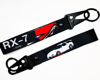 Japan jdm anime car rx7  wrist strap car key lanyard jet tag.