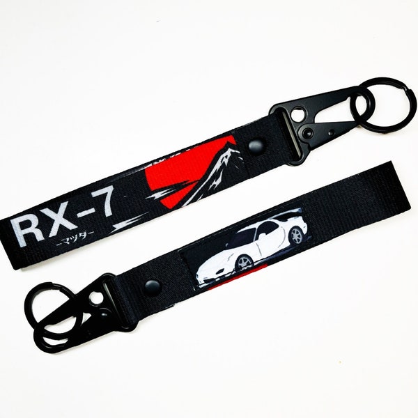 Japan jdm anime car rx7  wrist strap car key lanyard jet tag.