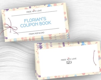 Coupon Book Template For Kids Birthday Coupon Book Reward Coupons Personalised  Voucher Gift Certificate Voucher Template Instant Download