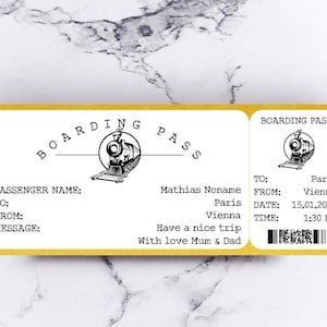 Train Ticket - Personalise Gift Voucher - Boarding Pass Voucher - Travel Gift For Boyfriend - Holiday Ticket For Girlfriend, travel voucher