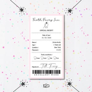 Tooth Fairy Letter First Tooth Personalized Tooth Fairy Certificate Template Date Of Lost Tooth Surprise Custom Ticket Template DIY