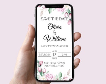 Unique Save The Date Personalised Wedding Announcement Digital Save The Dates Mobile Friendly Template Digital Invitation Instant Download