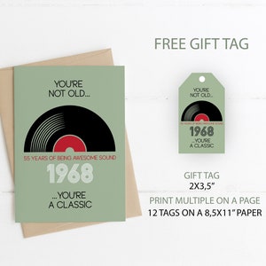 Verjaardagskaart opnemen - zelf personaliseren - afdrukbare verrassing - echte vinylfreak - grappig cadeau-idee - gratis cadeaukaartje