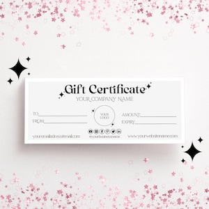 Promotion Chèque-cadeau Ajouter un logo Nouvelle entreprise Carte-cadeau Promo Flyer Votre logo ici Stratégie marketing Logo de l'entreprise Appréciation du client