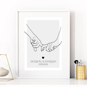 Letrero con nombre de pareja, arte de pared personalizado, regalo para nuevos propietarios de viviendas, para pareja, citas, aniversario, arte de una línea, pintura de pareja, decoración del hogar