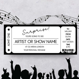 Konzertticket Editierbarer Geschenkgutschein Konzert Eintrittskarte Geschenk Personalisierte Geburtstagskarte Gutschein Instant Download