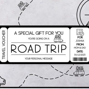 Road Trip Ticket Wochenendausflug Gutschein Geschenkgutschein Ticket To Ride Beziehungsgeschenke Reisegutschein Romantische Ausflüge