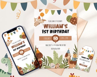 Dinosaur Birthday Invitation Editable Dinosaur Birthday Card Calling All Party Animals Invitation Dinosaur Themed Birthday Flyer Template