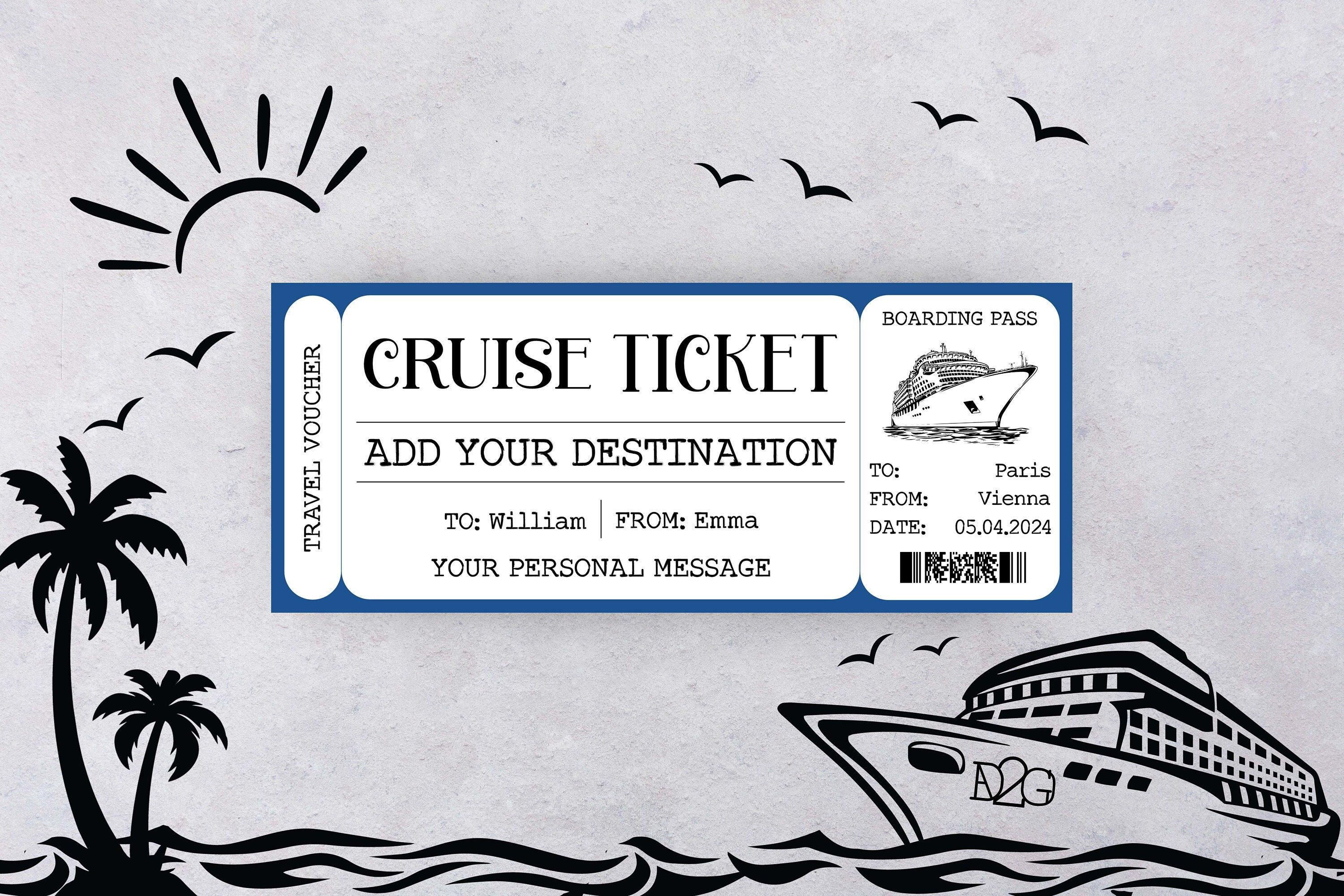 Cruise Ticket Template Editable Gift Certificate Template Creative Cruise Ticket Template Editable Gift Certificate Template Creative