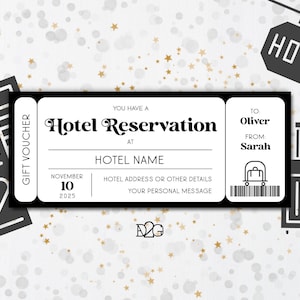 Hotelgutschein personalisiert Hotelreservierung Geschenkgutschein Wochenendausflug Hotelübernachtung Gutschein Geburtstag Urlaubsgutschein