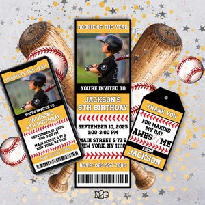 Baseball Einladung Geburtstag DIY Set Baseball Geburtstagseinladung Kinder Baseball Geburtstagsparty DIY Rookie Of The Year Geburtstagsfeier