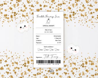Tooth Fairy Note First Tooth Personalized Tooth Fairy Certificate Template Date Of Lost Tooth Surprise Custom Ticket Template DIY