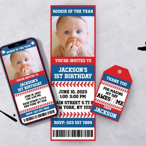 Baseball Ticket Einladung Baseball Geburtstag Party Bundle Rookie Of The Year Baby Shower All Star Party Telefon Einladung Free Party Tag