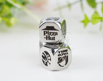 Fast Food Decision Dice, Eat What Dice Game, Couples Date Night Dice, Personalized Engraved Dice, Custom Food Dices,Foodie Gift Idea for Her