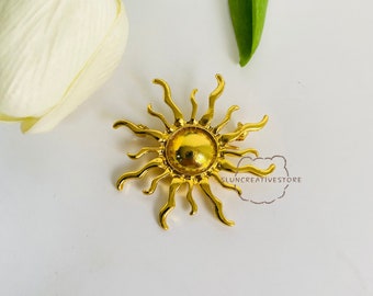 Gold Sun Metal Pin Brooch,Sunshine Pin Badge,Lapel Pin, Enamel Pin for Backpacks Jeans, Positive Pins, Perfect Pin Gift for Her