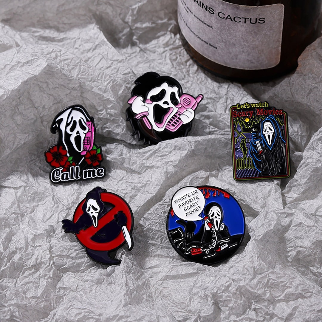 Scary Movie Hard Enamel Pin Scream Face Pin Brooch Funny - Etsy