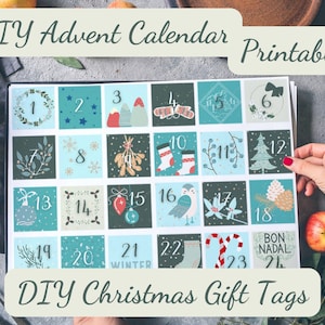 Scandi advent calendar, Christmas calendar printable, Advent calendar for kids, Advent calendar printable, Personalized advent calendar