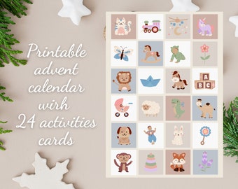 Calendrier de Noël compte à rebours calendrier de Noël calendrier de l'avent imprimable pour les enfants calendrier de l'avent imprimable calendrier de l'avent personnalisé