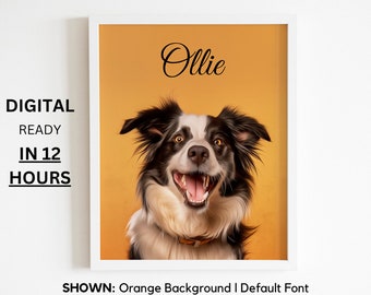 Aangepaste huisdier kunst | Gepersonaliseerde huisdier portret | Hoge kwaliteit | Minimalistisch ontwerp | Dierenmonument | Hond kunst aan de muur | Kerstcadeau