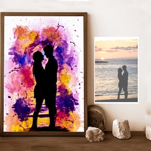 Silhouette Portrait Silhouette from your photo Custom Silhouette Art Kid Silhouette Portrait Art Christmas Gift Anniversary Wedding gift