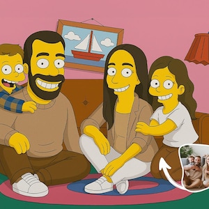 Personalised Simpsons-Style Family Portrait | Custom Cartoon Drawing from Photo | Fun Digital Gift | Fast Turnaround