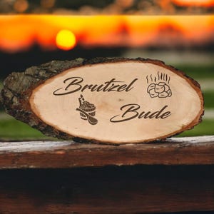 Sauna Wooden Sign Bruzelbude Laser Gift for the Sauna Winter sauna time