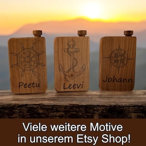 Tabacchiera Meerr Maritim | Tabacco da fiuto Legno | Accessori per tabacco | Regalo per uomini | Incisione su legno