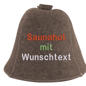 PREMIUM Saunahut Naturwolle 100% Wolle selbst gestalten Sauna Hat Personalisieren bestickt Filzhut Bild 1