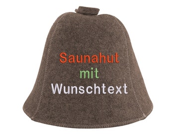 PREMIUM Saunahut Naturwolle 100% Wolle selbst gestalten Sauna Hat Personalisieren bestickt Filzhut