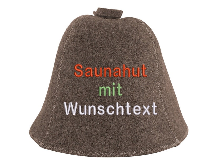 PREMIUM sauna hat natural wool 100% wool design your own sauna hat personalize embroidered felt hat image 1