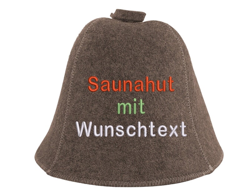 PREMIUM Saunahut Naturwolle 100% Wolle selbst gestalten Sauna Hat Personalisieren bestickt Filzhut Bild 1