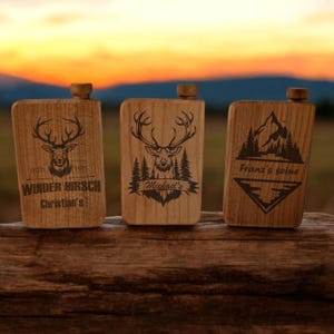 Tabacchiera in legno personalizzata | Accessori per tabacco | Regalo per uomo | Tabacchiera in legno con incisione a forma di cervo, regalo di Natale