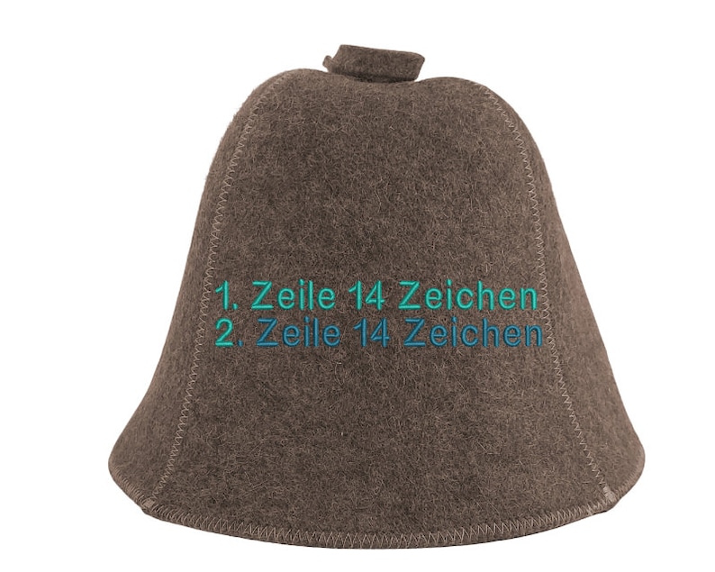 PREMIUM Saunahut Naturwolle 100% Wolle selbst gestalten Sauna Hat Personalisieren bestickt Filzhut Bild 5