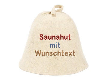 PREMIUM Saunahut Naturwolle 100% Wolle selbst gestalten Sauna Hat Personalisieren bestickt Filzhut !