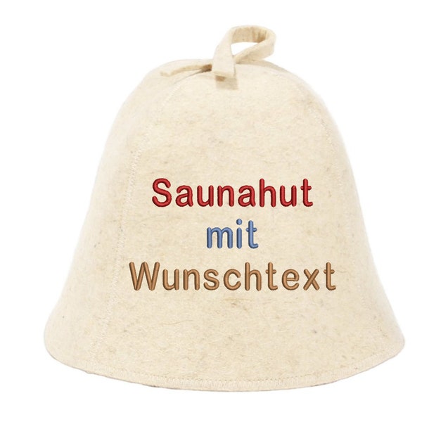 PREMIUM Saunahut Naturwolle 100% Wolle selbst gestalten Sauna Hat Personalisieren bestickt Filzhut !