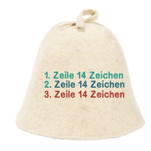 PREMIUM sauna hat natural wool 100% wool design your own sauna hat personalize embroidered felt hat 3Zeilen je14 Zeichen