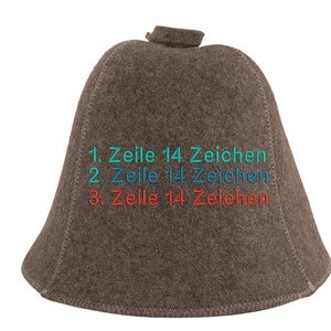 PREMIUM Saunahut Naturwolle 100% Wolle selbst gestalten Sauna Hat Personalisieren bestickt Filzhut Bild 3