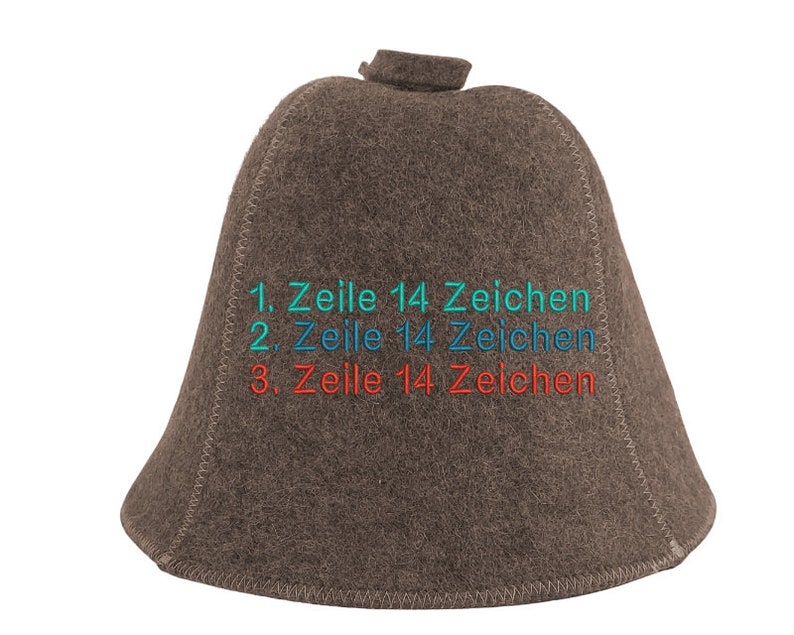 PREMIUM sauna hat natural wool 100% wool design your own sauna hat personalize embroidered felt hat image 3