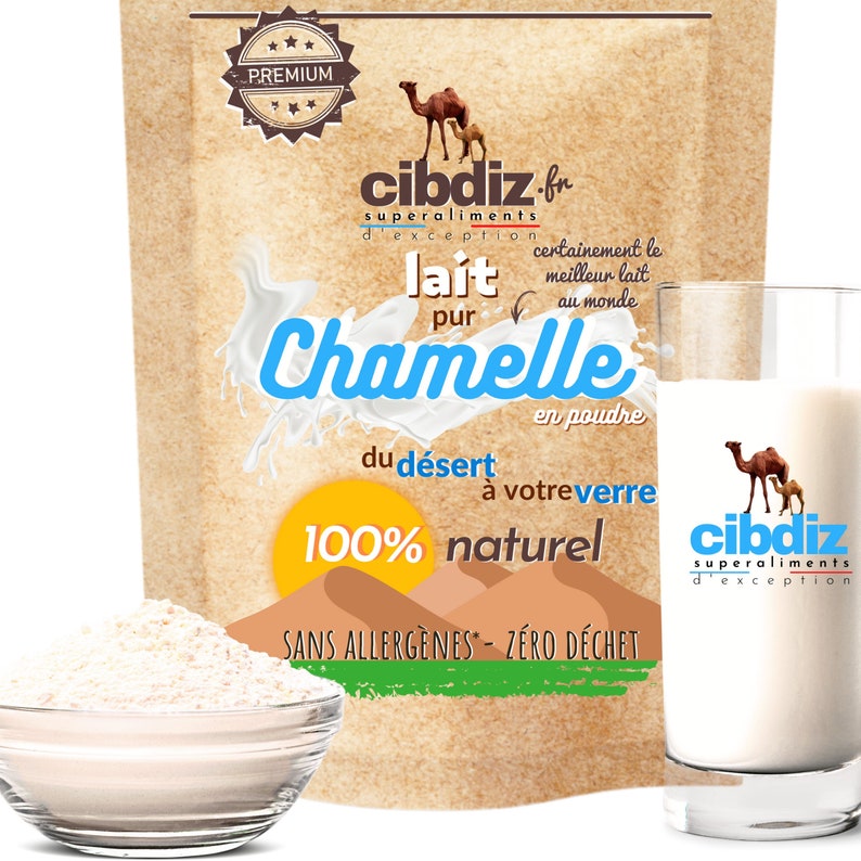 Camel Milk Powder 100% Natural Premium SuperFood from the Arabian Desert Many Benefits and Virtues Conditioned by Cibdiz France image 1