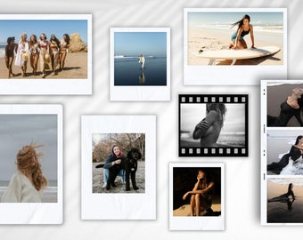 Retro Polaroid Frame Overlays: PNG Film Frames (Digital Download)
