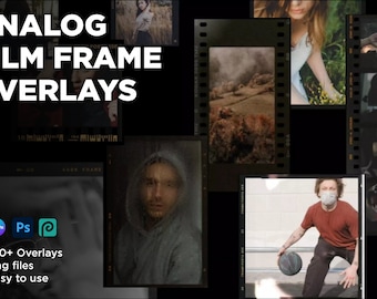 150+ Analog Film Frame Overlays: PNG Photo Effects (Digital Download)