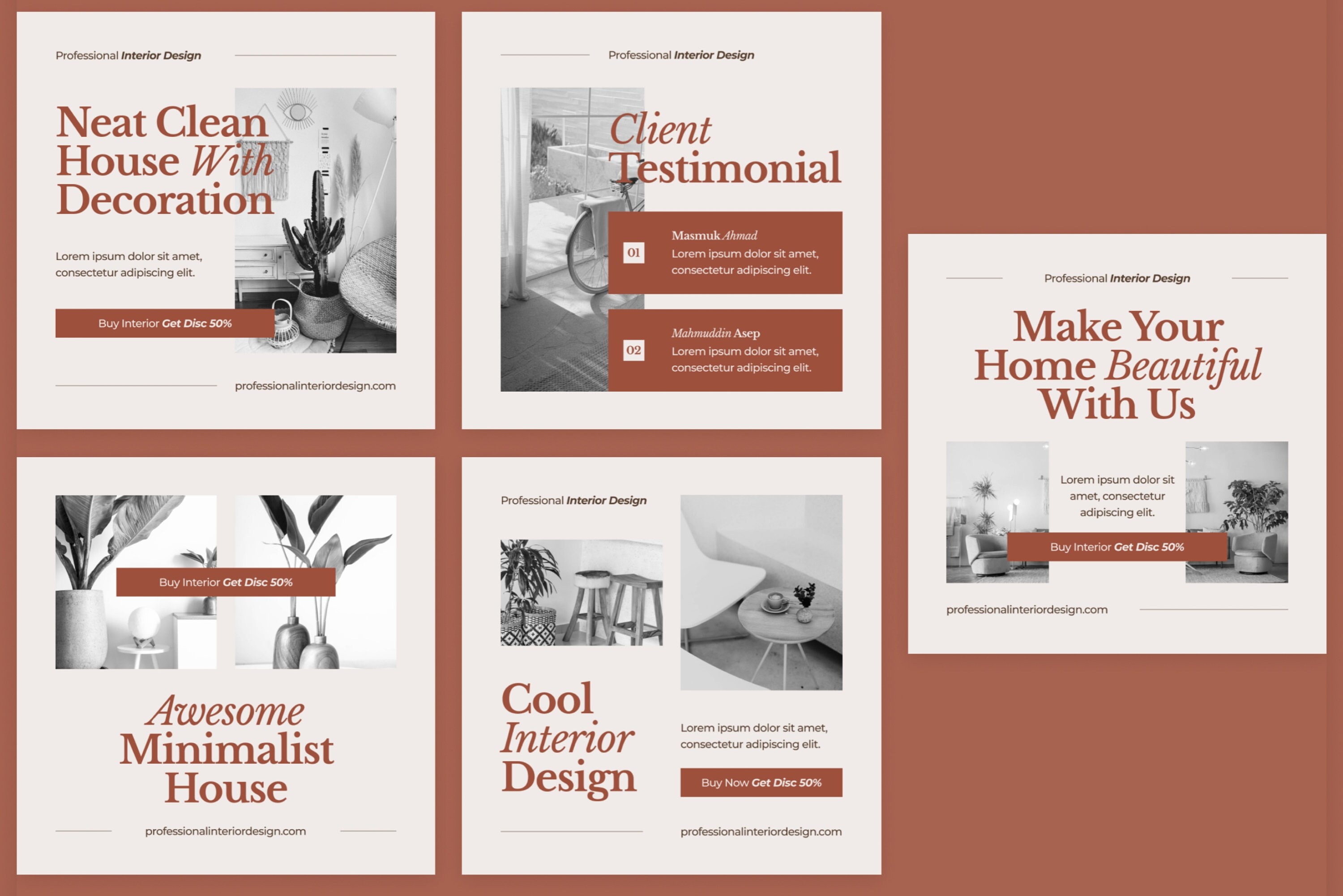 Interior Design Instagram Post Templates – Canva Editable - Etsy Australia