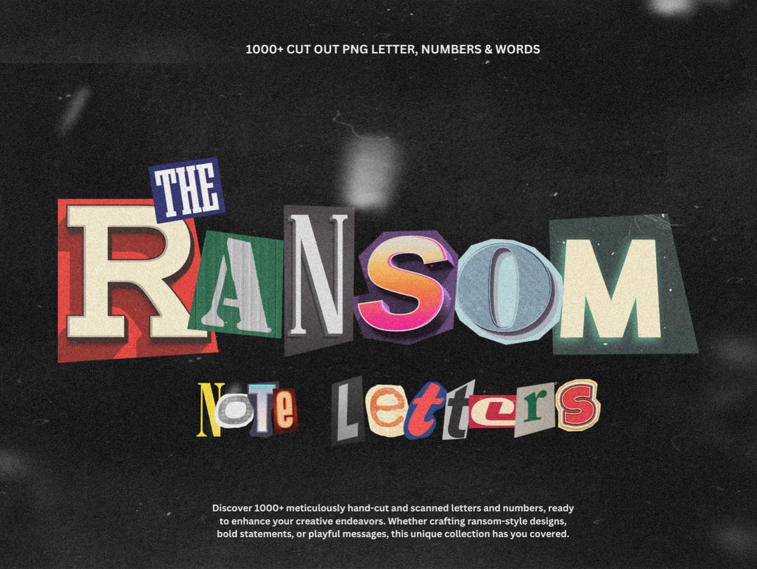 Ransome Note Lettering Ransom Note Letters Kit: 1000+ Cut-out PNG Elements - Etsy