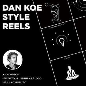 500 Dan Koe-inspirerade motivationsrullar: Animerat videopaket
