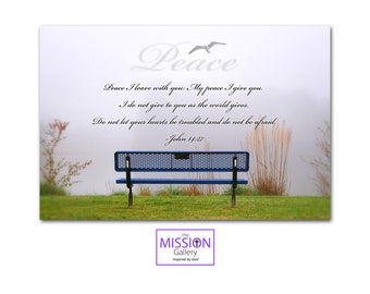 JOHN 14:27 Peace I leave With You; My Peace I Give You. Scripture Canvas Wall Art, Scripture Tabletop Plaques, Scripture Magnets